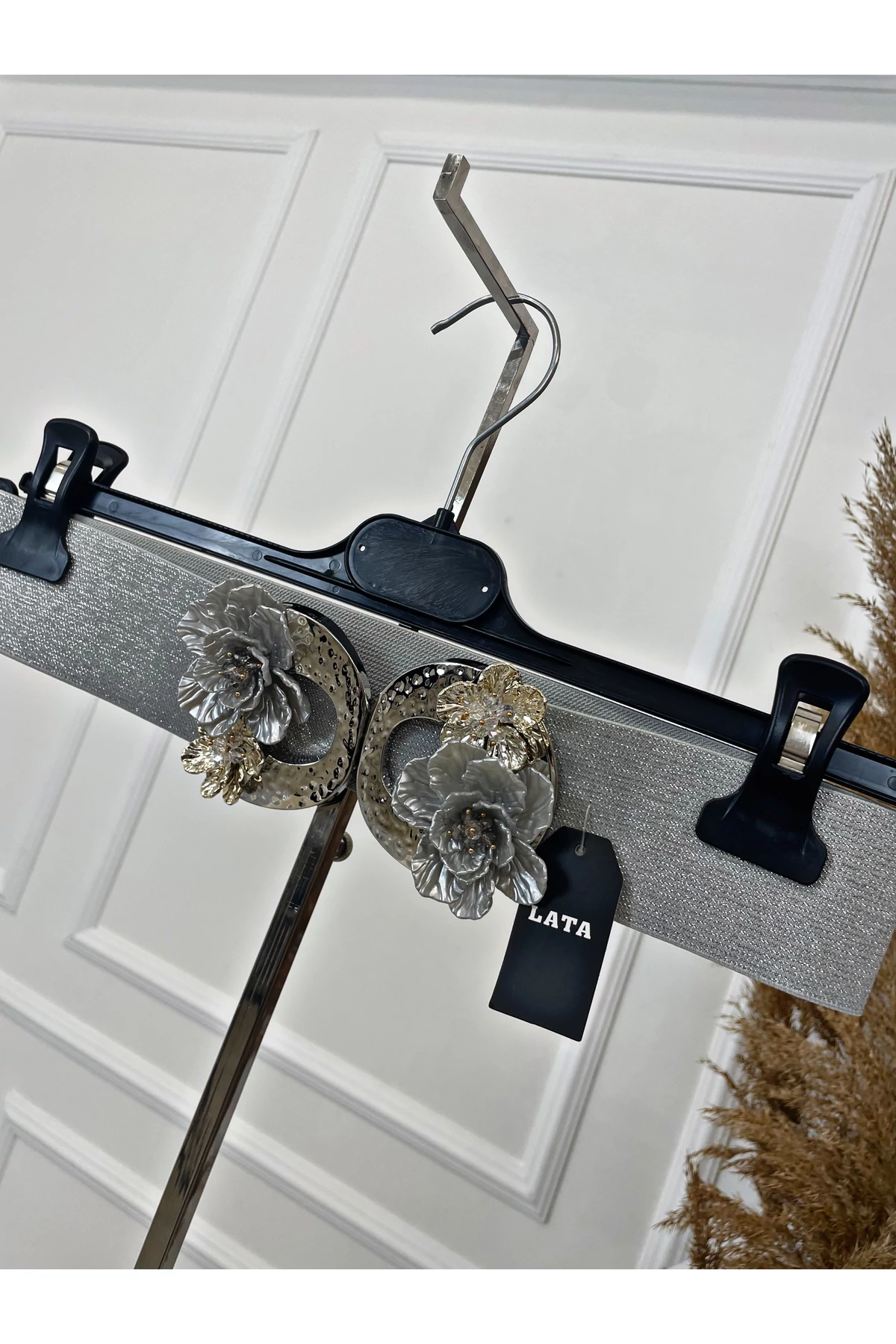 AURORA LANE szürke gumis öv