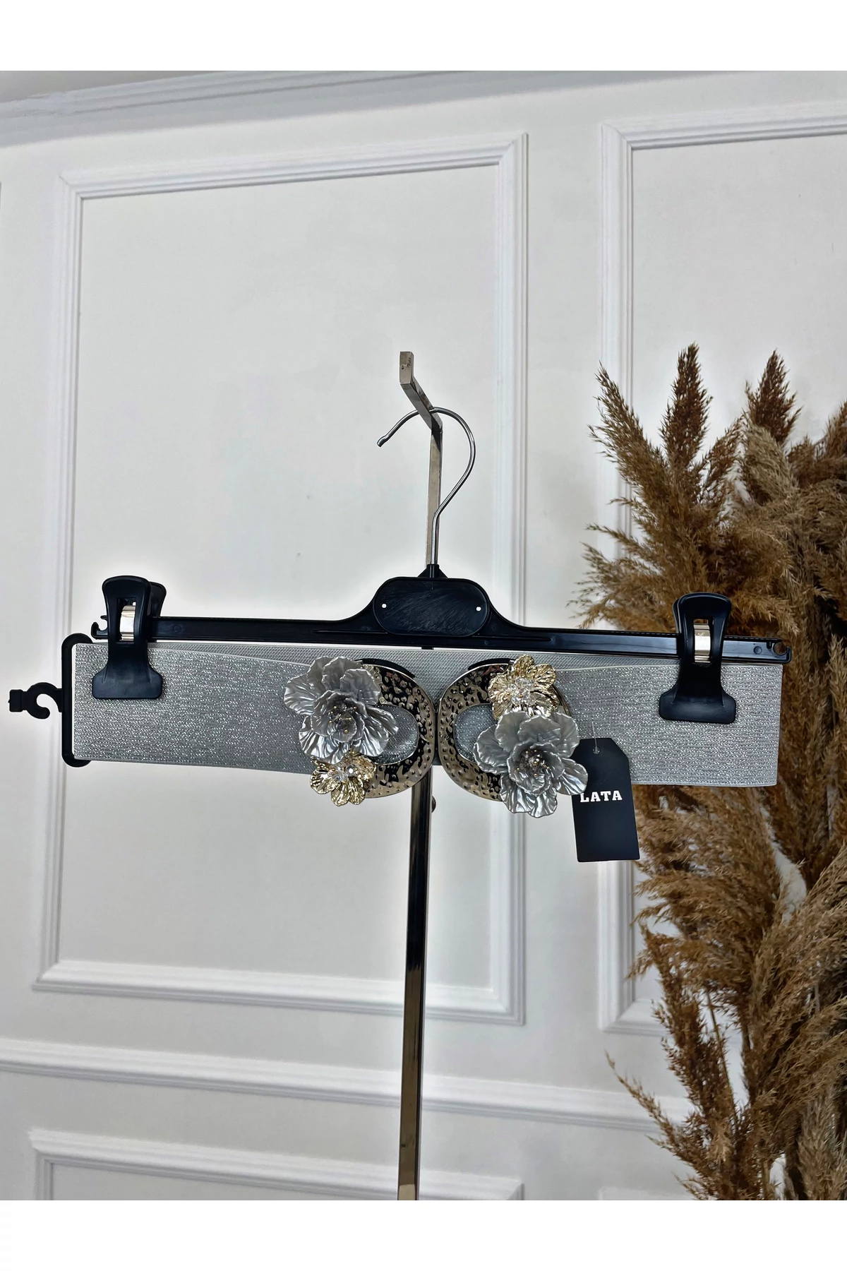 AURORA LANE szürke gumis öv