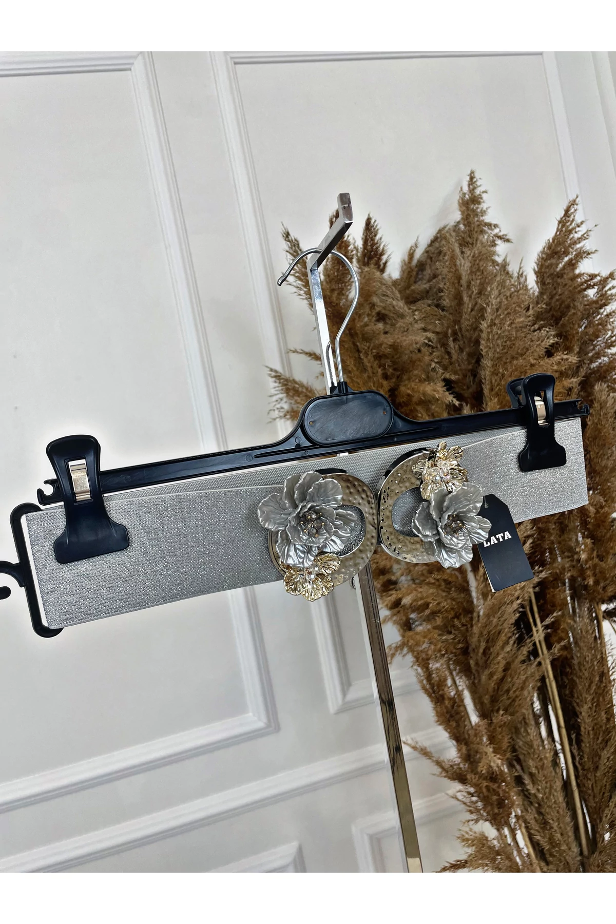 AURORA LANE szürke gumis öv