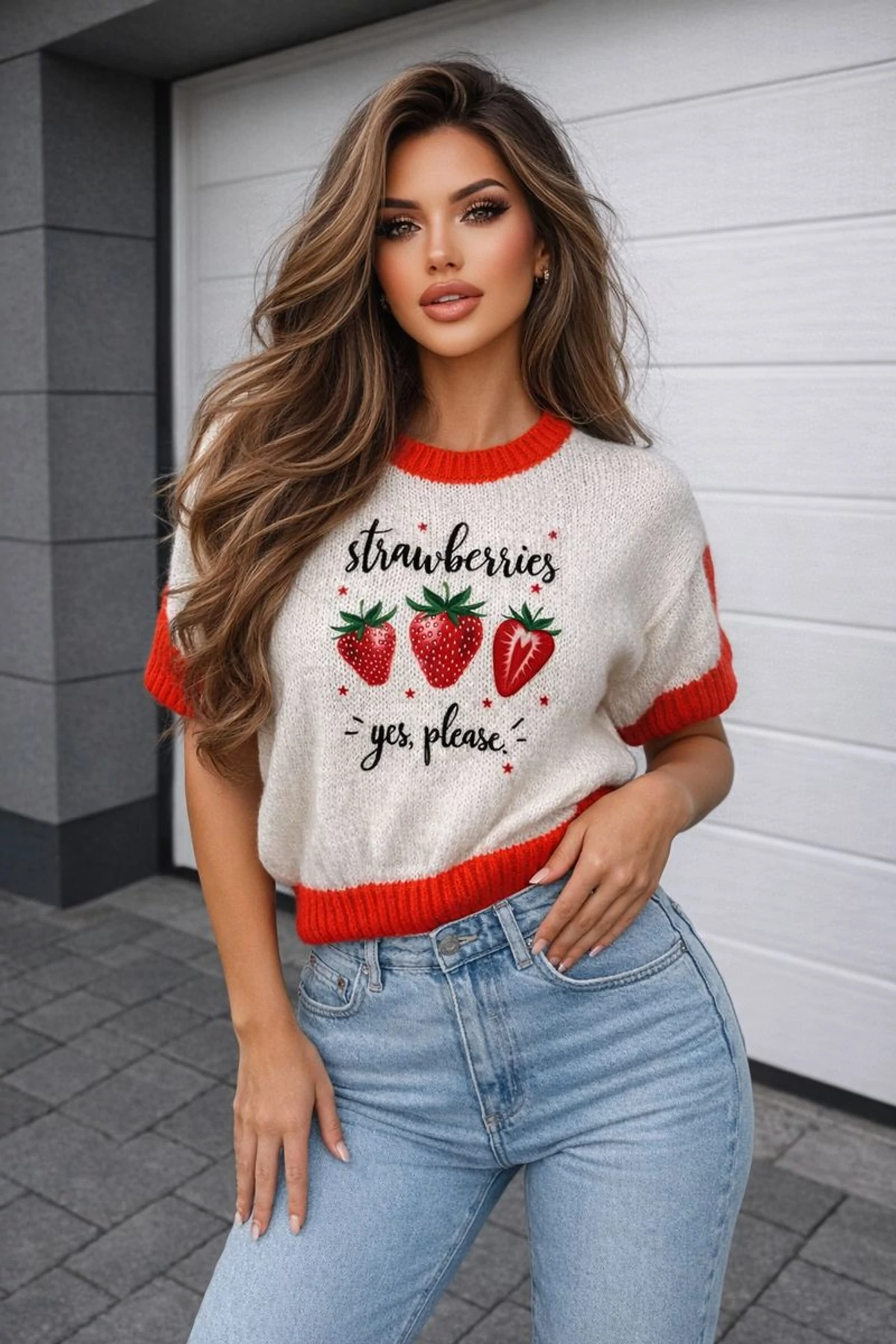 STRAWBERRY rövid ujjú felső