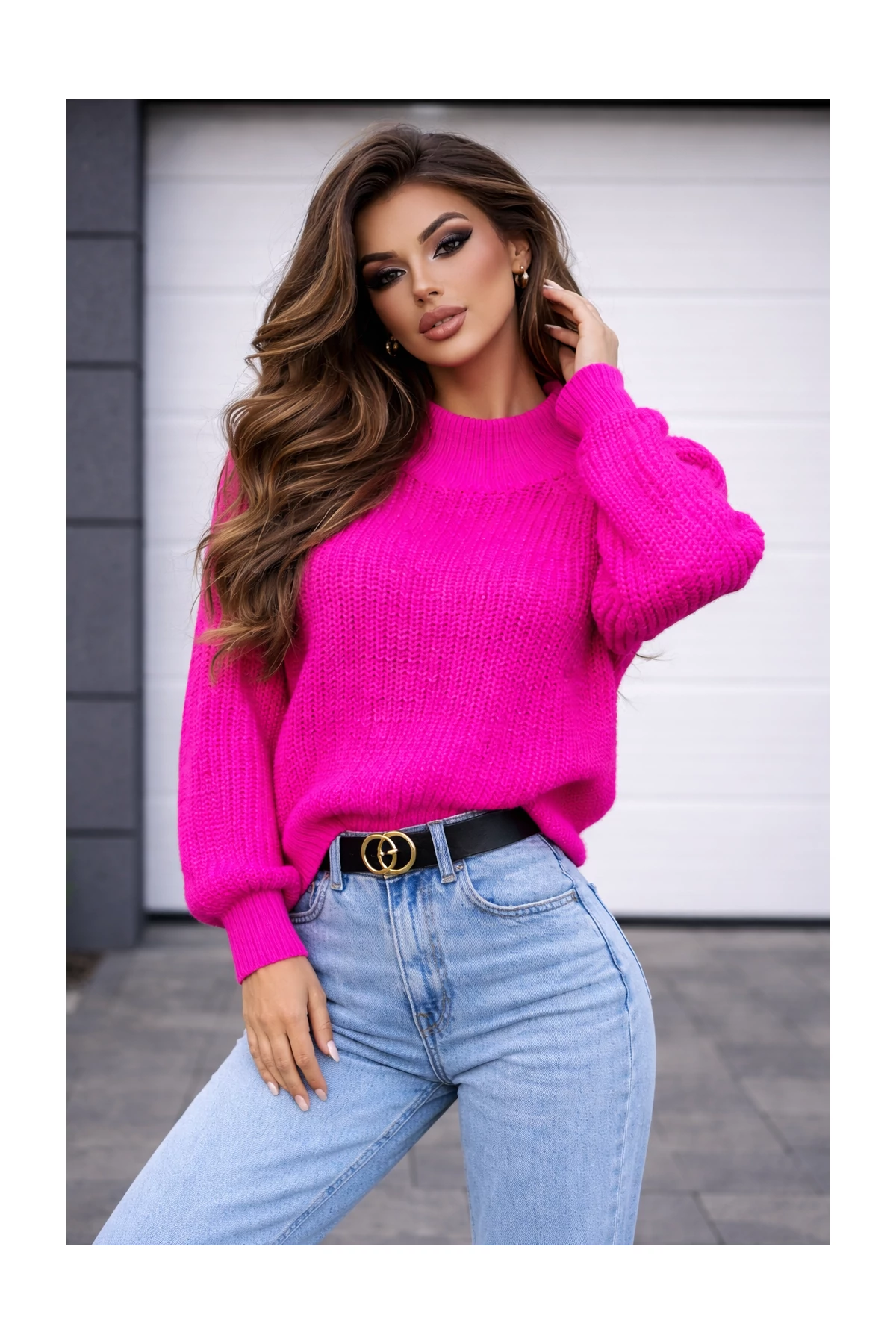 ARIAN pink kötött pulóver