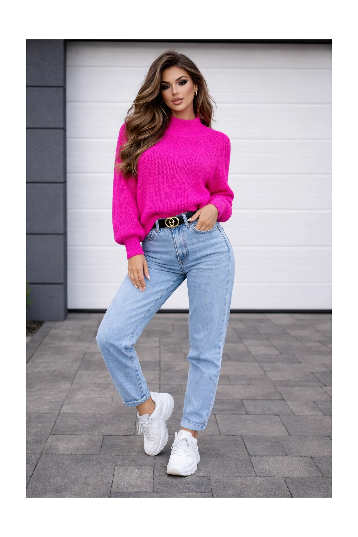 ARIAN pink kötött pulóver