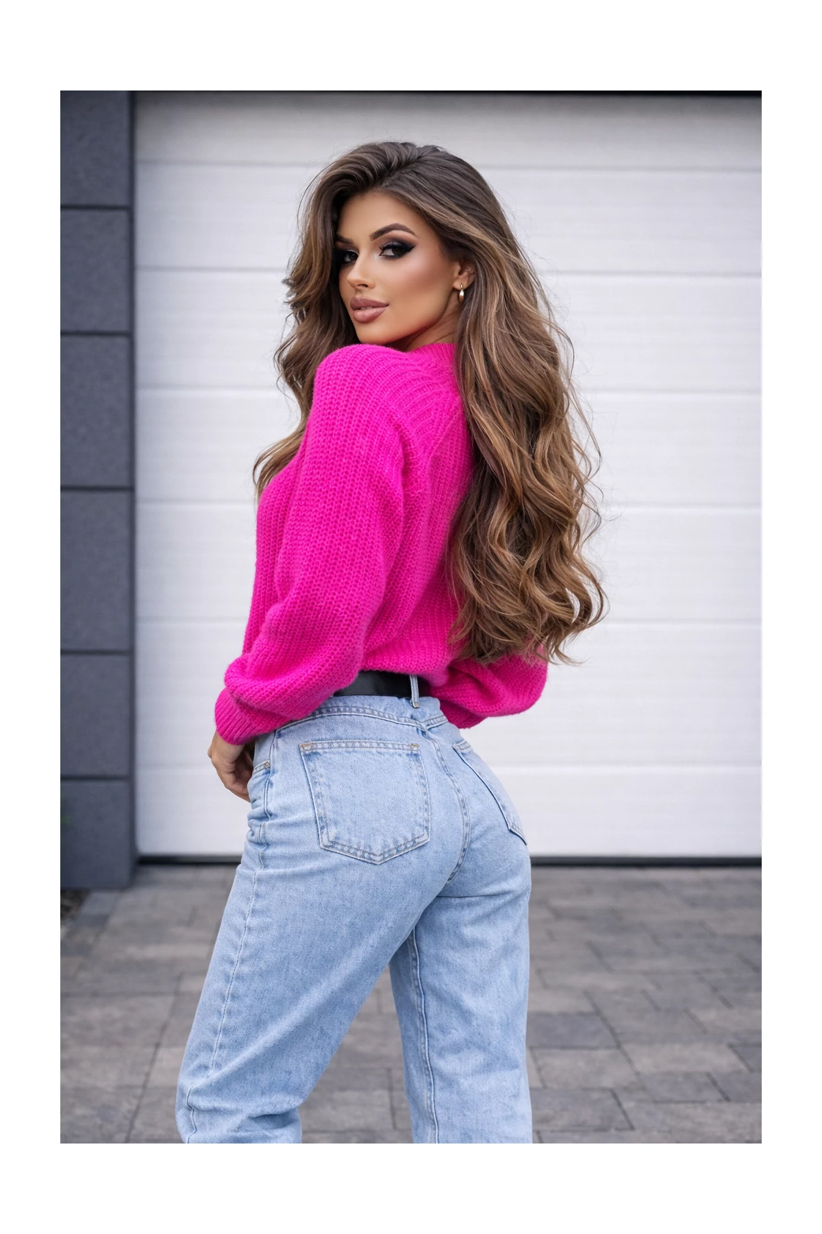 ARIAN pink kötött pulóver