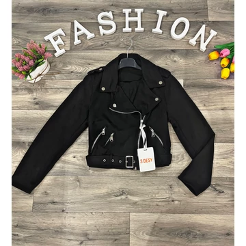 BAROS fekete őszi velúr kabát