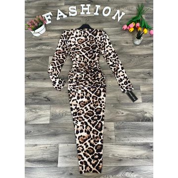 VIEDNA leopárd mintás maxi ruha