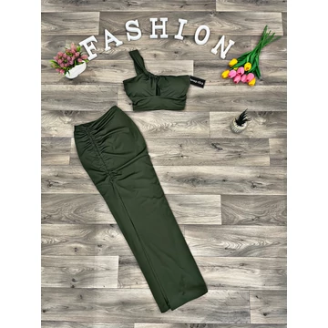 CROSBY khaki szoknya szett