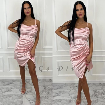 BOREL rosegold szatén alkalmi ruha