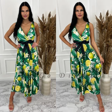 DAISYFORD citrom mintás maxi ruha