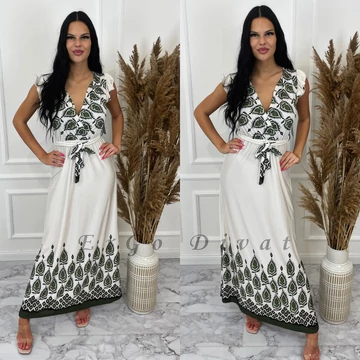 ASPENROSE jégselyem anyagú maxi ruha megkötővel