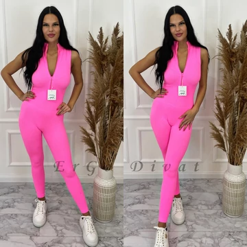 HONEY neon pink alakformáló ujjatlan overál