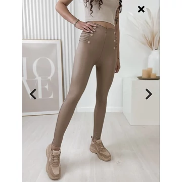 TESSA bézs műbőr leggings