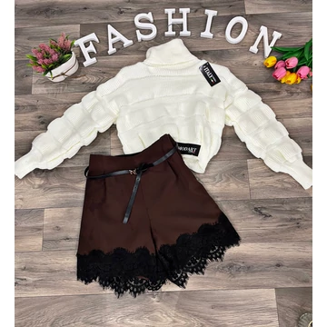 ZORA barna rövidnadrág övvel