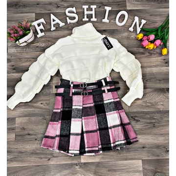 BATTY rózsaszín szoknya övvel