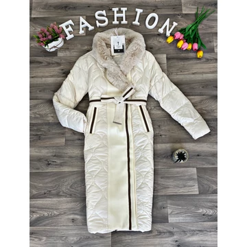 LANDRA fehér hosszított téli kabát