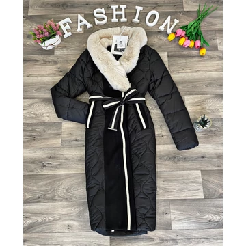 LANDRA fekete hosszított téli kabát