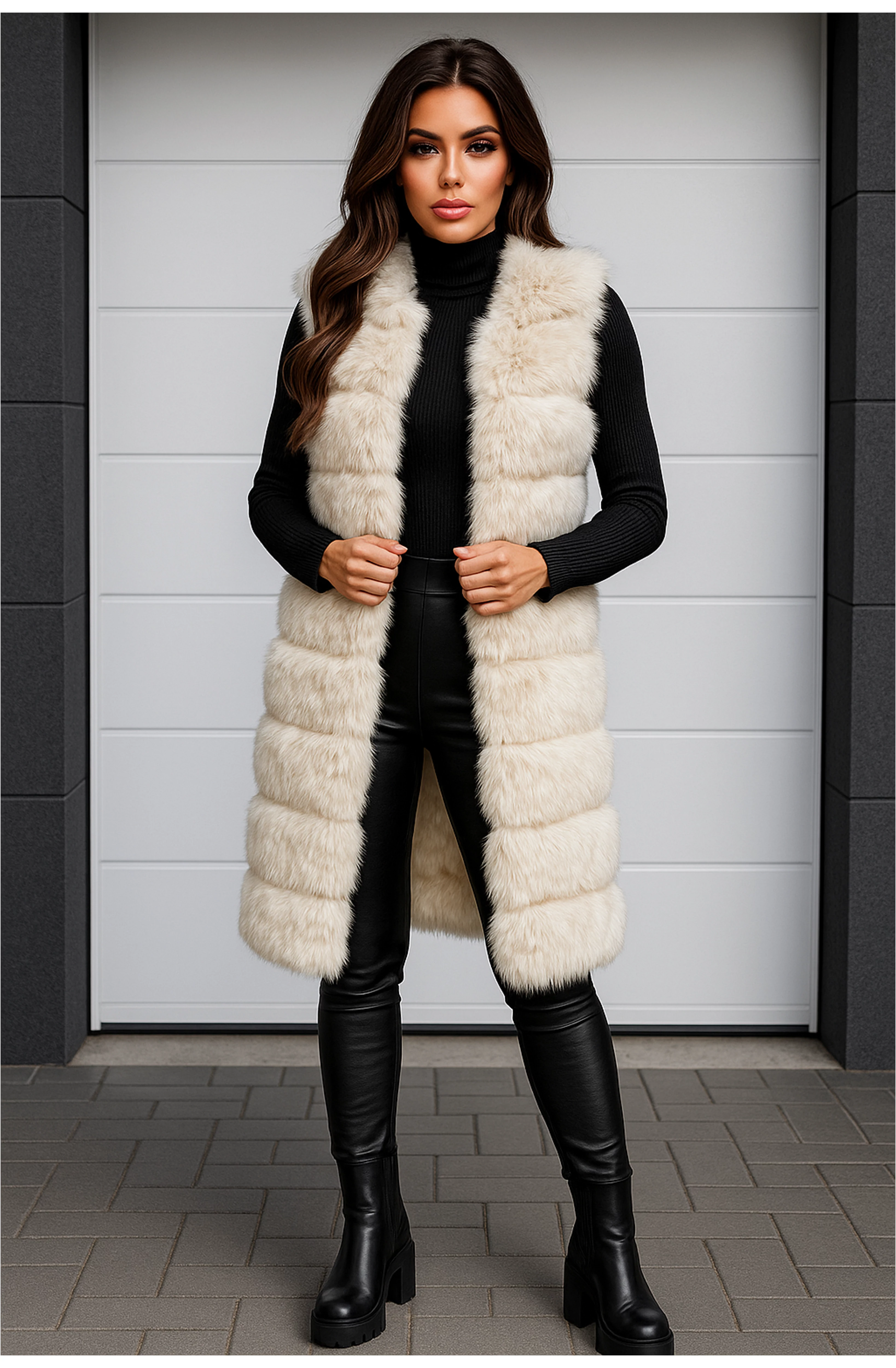 LIPA hosszított szőrme mellény