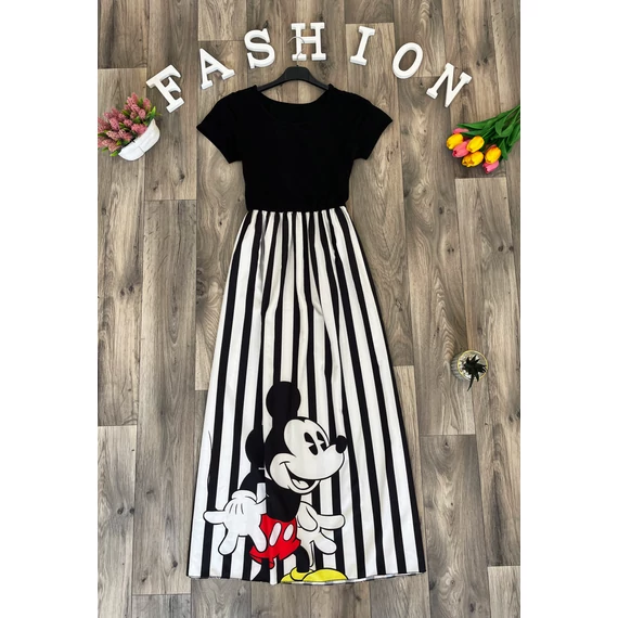 MICKEY csíkos maxi ruha