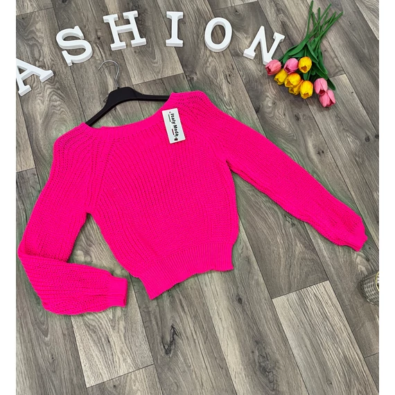 NOVA neon pink kötött pulóver