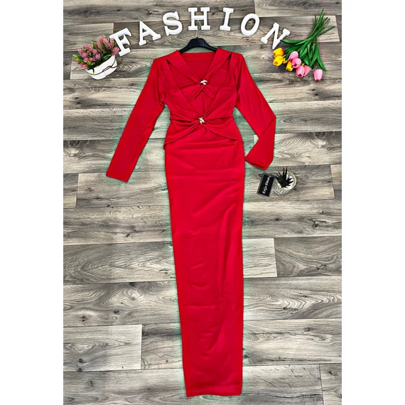 SIENY piros bodycon maxi ruha