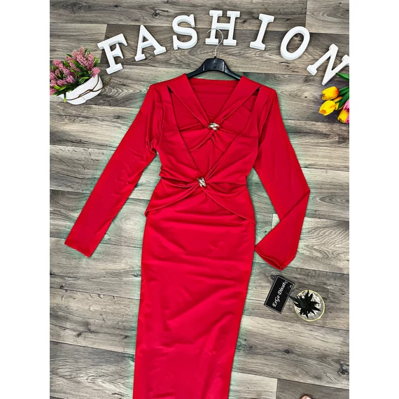 SIENY piros bodycon maxi ruha