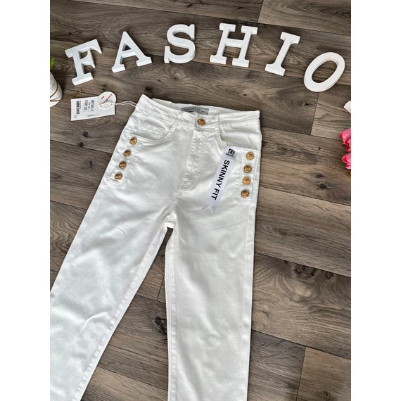 AUBURN fehér skinny farmernadrág