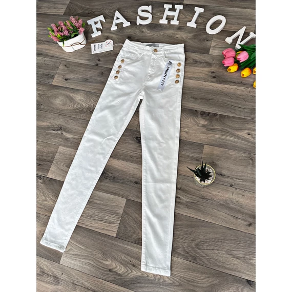 AUBURN fehér skinny farmernadrág