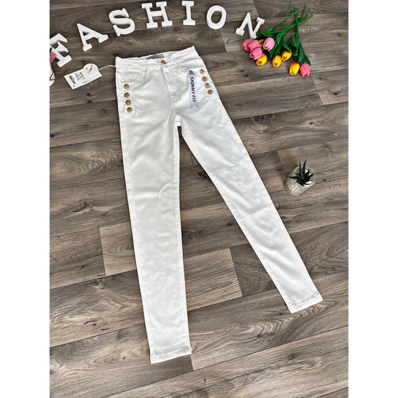 AUBURN fehér skinny farmernadrág