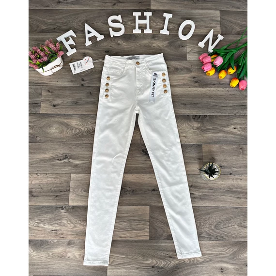 AUBURN fehér skinny farmernadrág