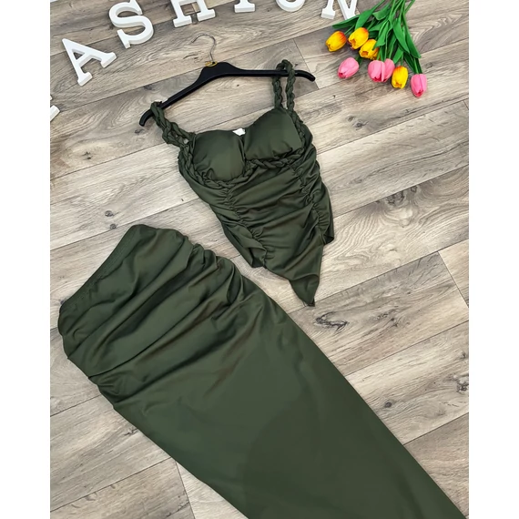 GENOVY khaki szoknya szett