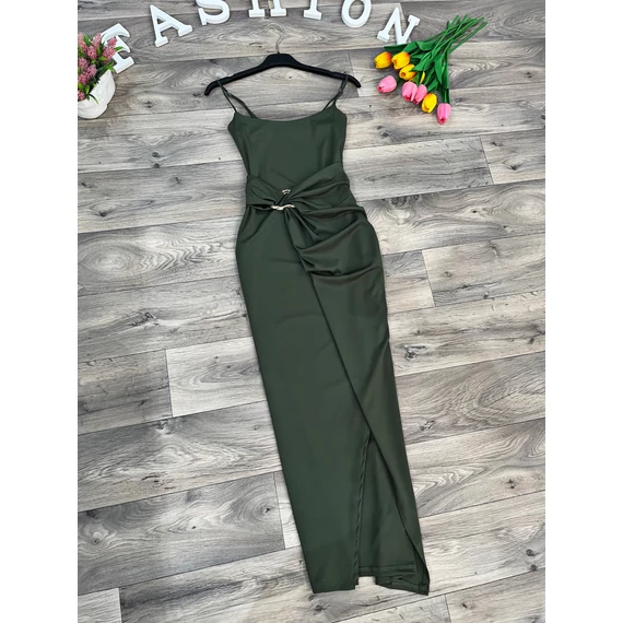 DIRA khaki elasztikus anyagú ruha