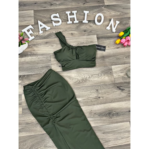 CROSBY khaki szoknya szett