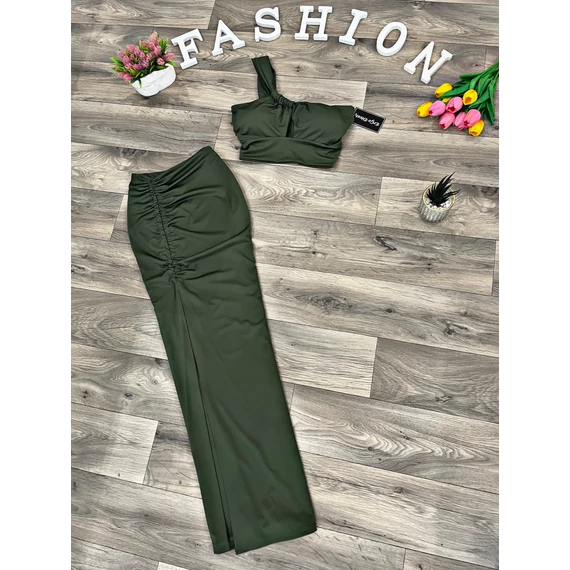 CROSBY khaki szoknya szett