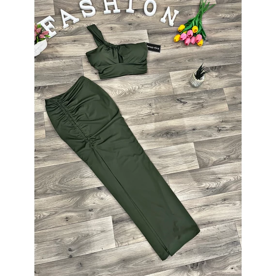 CROSBY khaki szoknya szett