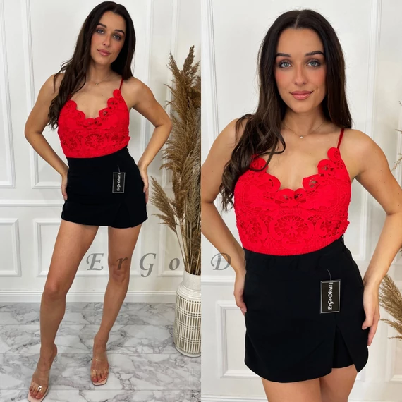 Piros bralette felső