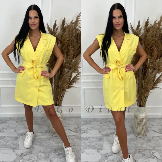 ANASTASIA sárga blézerruha megkötővel