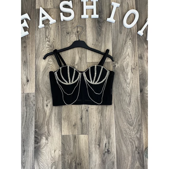 RORY fekete bandage top kövekkel