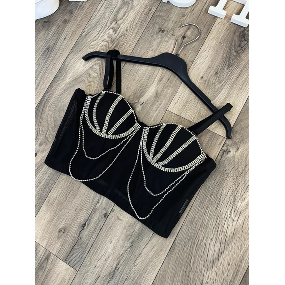 RORY fekete bandage top kövekkel