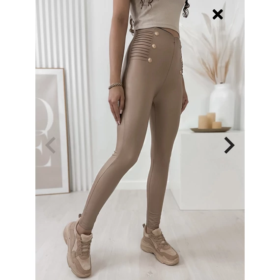 TESSA bézs műbőr leggings