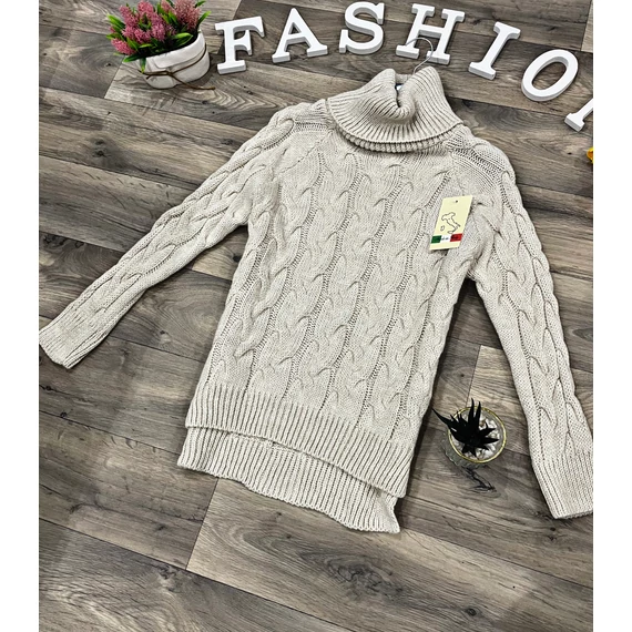 DINA bézs kötött pulóver