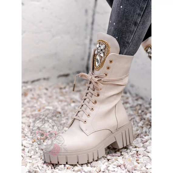 CENIL bézs műbőr bakancs