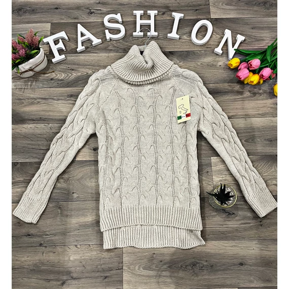 DINA bézs kötött pulóver