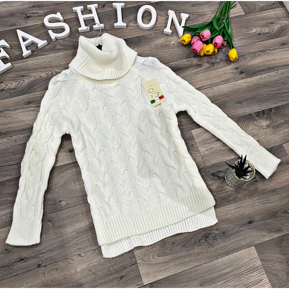 DINA fehér kötött pulóver