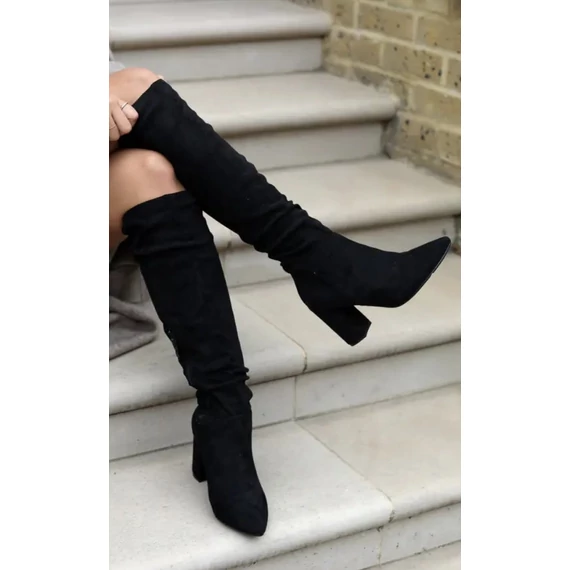 DAFY fekete velúr csizma