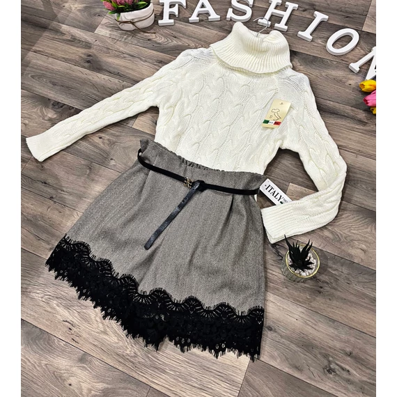 OTI csipkés rövidnadrág övvel