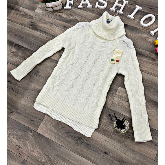 DINA fehér kötött pulóver