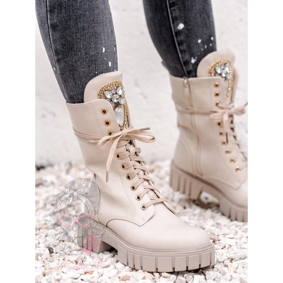 CENIL bézs műbőr bakancs