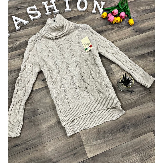 DINA bézs kötött pulóver