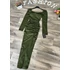 FESSIE khaki ráncolt ruha