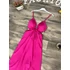 SPARTI pink maxi szatén ruha
